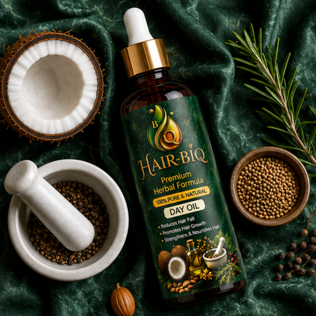 HAIR-BIQ Day Hair Oil Bottle - Premium Herbal Hair Oil for Daily Use